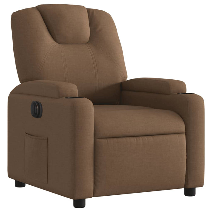 Fotoliu rabatabil electric, maro, material textil WALTI