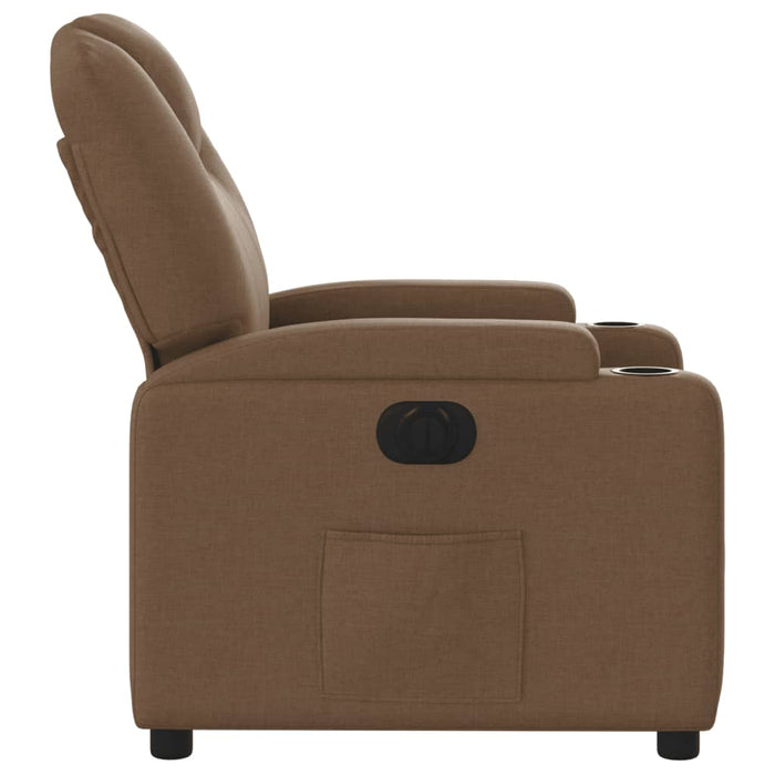 Fotoliu rabatabil electric, maro, material textil WALTI