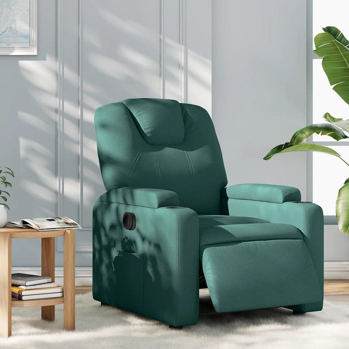 Fotoliu rabatabil electric, verde închis, material textil - WALTI WALTI