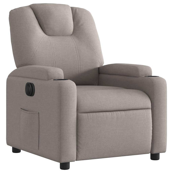 Fotoliu rabatabil electric, gri taupe, material textil - WALTI WALTI
