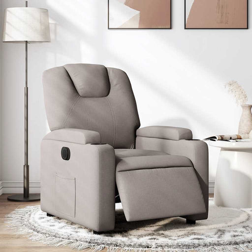 Fotoliu rabatabil electric, gri taupe, material textil - WALTI WALTI