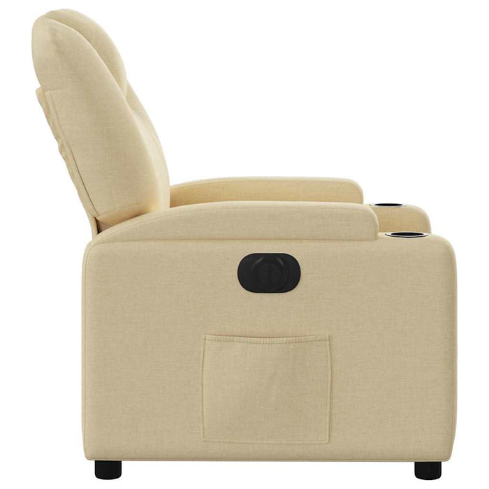 Fotoliu rabatabil electric, crem, material textil - WALTI WALTI