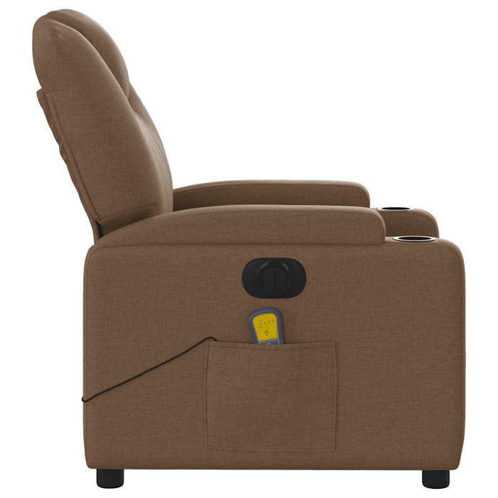 Fotoliu electric de masaj rabatabil, maro, textil WALTI