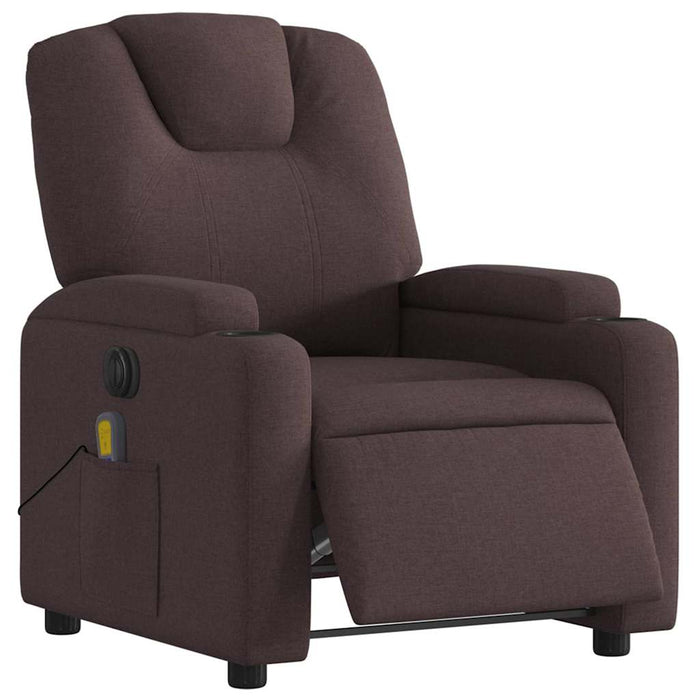 Fotoliu electric de masaj rabatabil, maro închis, textil - WALTI WALTI