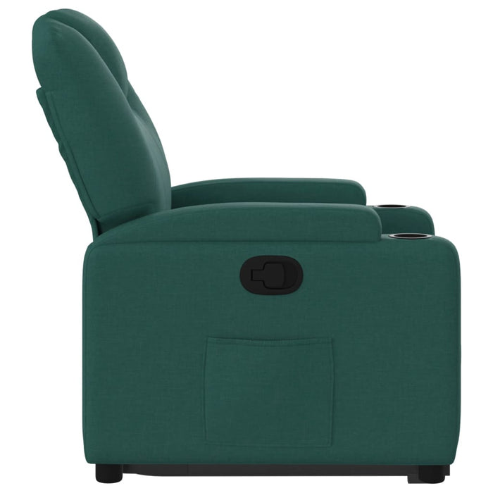Fotoliu rabatabil ridicare pe verticală, verde închis, textil - WALTI WALTI
