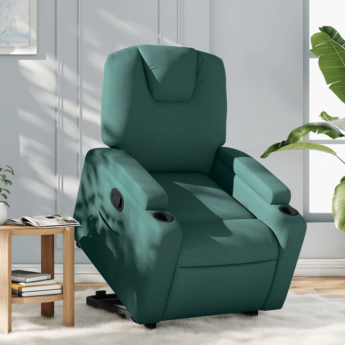 Fotoliu rabatabil ridicare pe verticală, verde închis, textil - WALTI WALTI