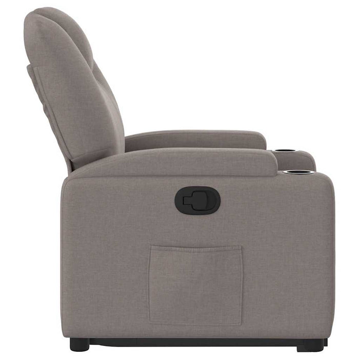 Fotoliu rabatabil cu ridicare pe verticală, gri taupe, textil - WALTI WALTI