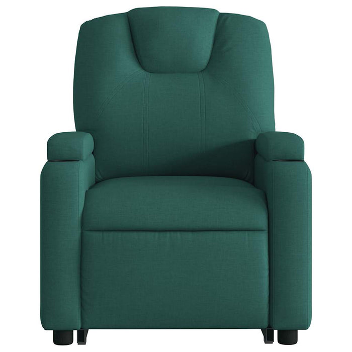 Fotoliu rabatabil de masaj, cu ridicare, verde închis, textil WALTI