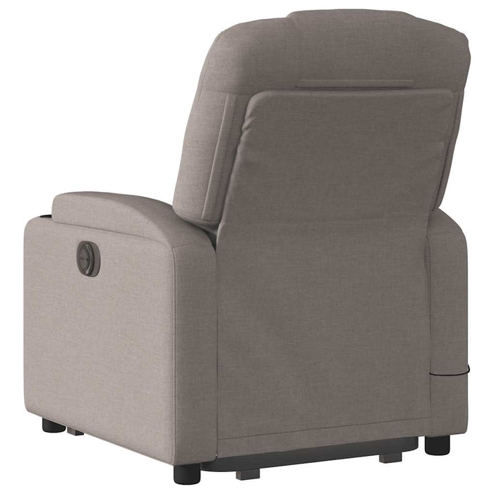Fotoliu rabatabil de masaj cu ridicare, gri taupe, textil - WALTI WALTI