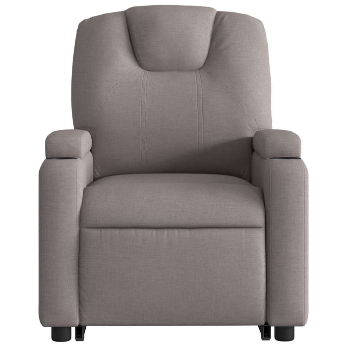 Fotoliu rabatabil de masaj cu ridicare, gri taupe, textil - WALTI WALTI