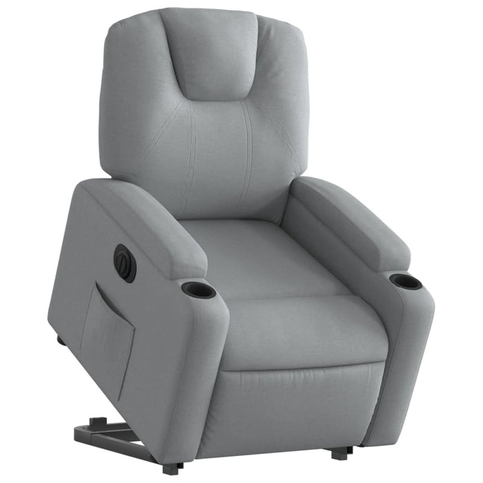 Fotoliu electric rabatabil cu ridicare, gri deschis, textil - WALTI WALTI