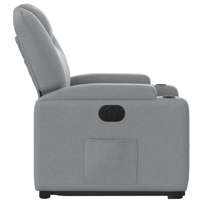 Fotoliu electric rabatabil cu ridicare, gri deschis, textil - WALTI WALTI