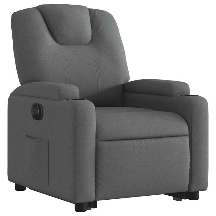 Fotoliu electric rabatabil cu ridicare, gri închis, textil - WALTI WALTI
