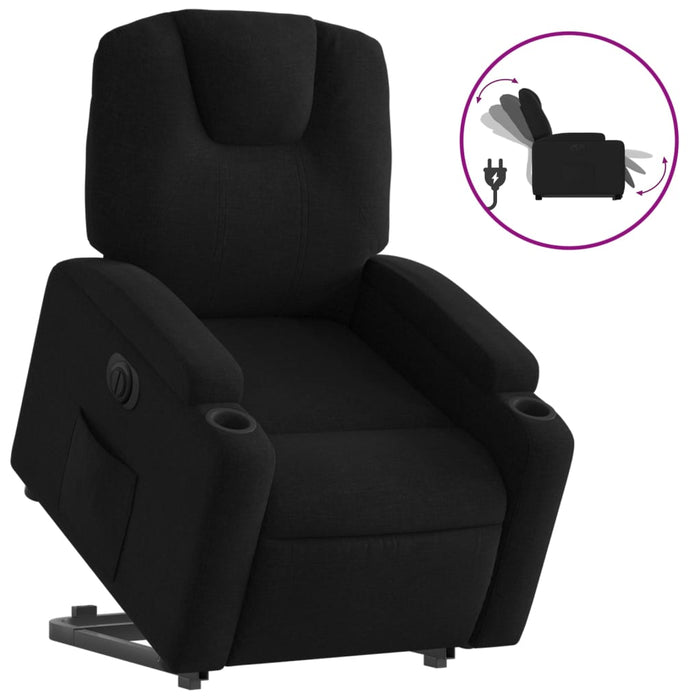 Fotoliu electric rabatabil cu ridicare, negru, textil - WALTI WALTI