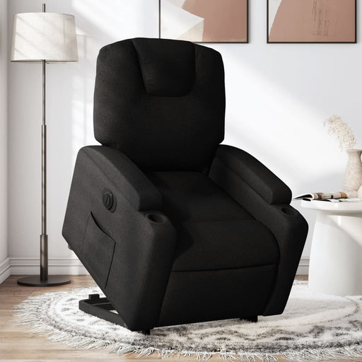 Fotoliu electric rabatabil cu ridicare, negru, textil - WALTI WALTI
