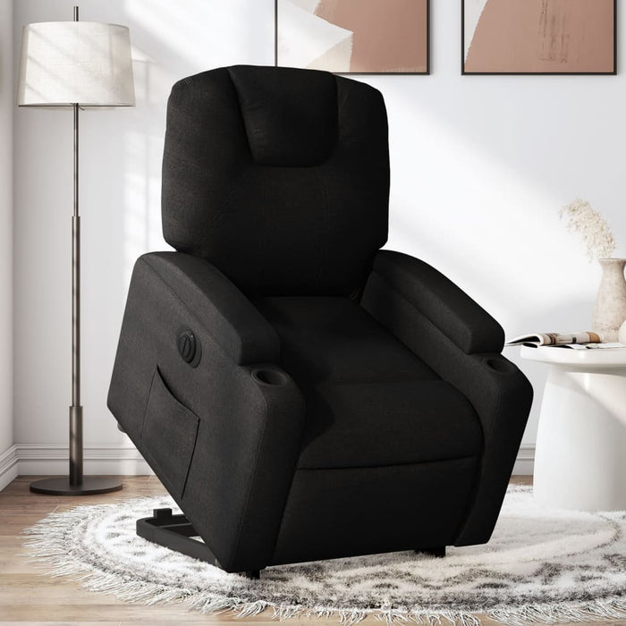 Fotoliu electric rabatabil cu ridicare, negru, textil - WALTI WALTI