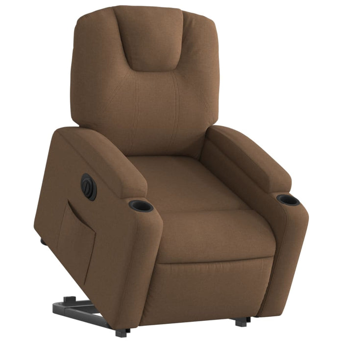 Fotoliu electric rabatabil cu ridicare, maro, textil - WALTI WALTI