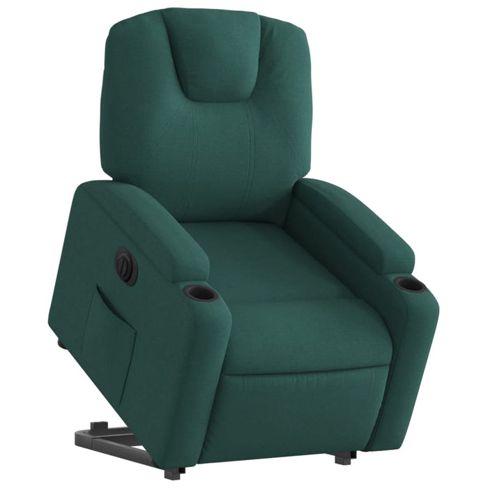 Fotoliu electric rabatabil cu ridicare, verde închis, textil - WALTI WALTI