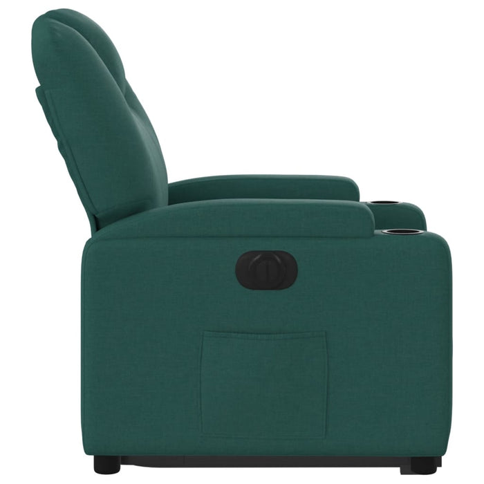 Fotoliu electric rabatabil cu ridicare, verde închis, textil - WALTI WALTI