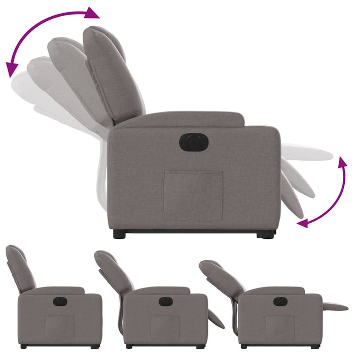 Fotoliu electric rabatabil cu ridicare, gri taupe, textil - WALTI WALTI