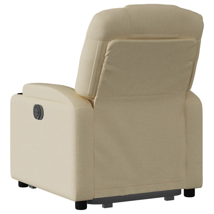 Fotoliu electric rabatabil cu ridicare, crem, textil - WALTI WALTI