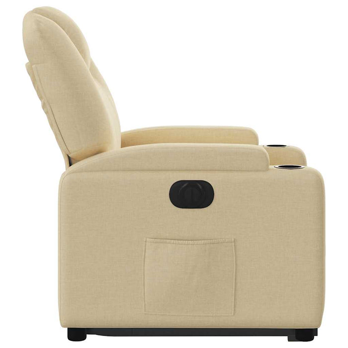 Fotoliu electric rabatabil cu ridicare, crem, textil - WALTI WALTI