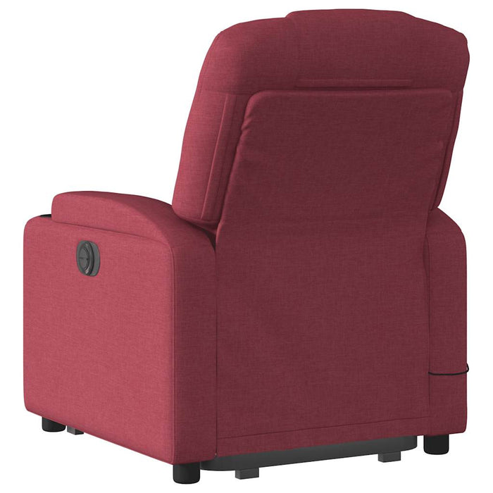 Fotoliu de masaj electric rabatabil cu ridicare roșu vin textil - WALTI WALTI