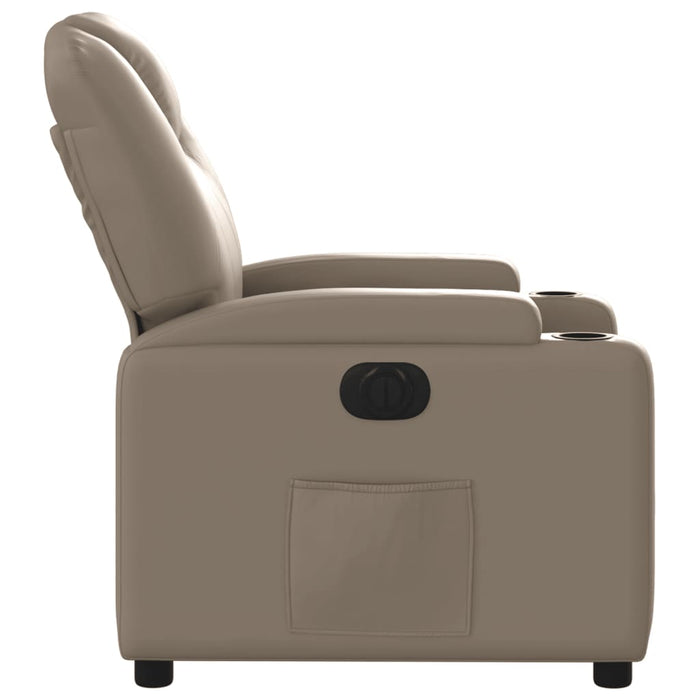 Fotoliu rabatabil electric, cappuccino, piele ecologică - WALTI WALTI