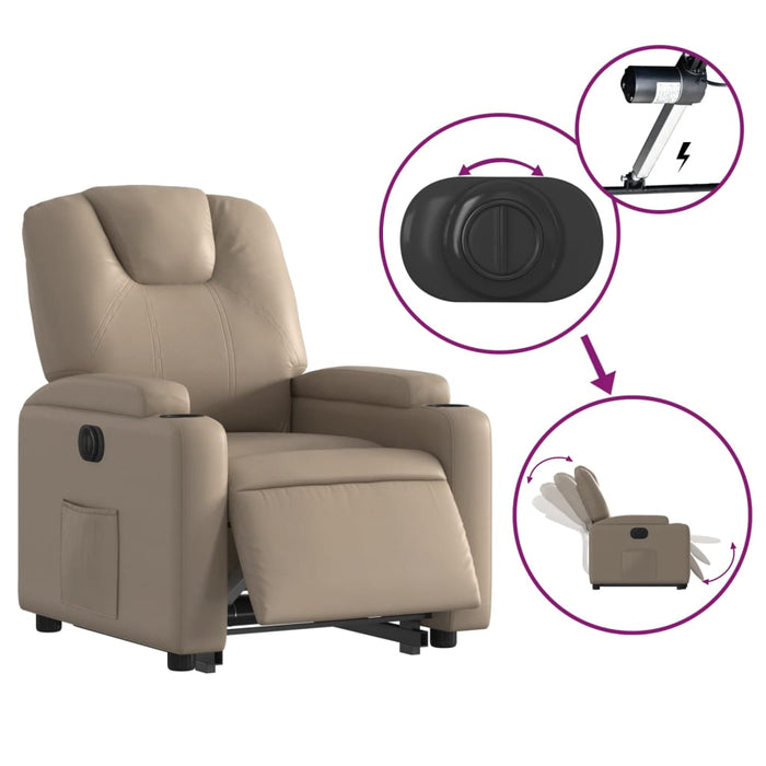 Fotoliu rabatabil electric cu ridicare, cappuccino WALTI