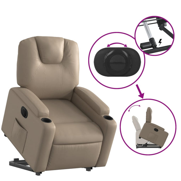 Fotoliu rabatabil electric cu ridicare, cappuccino WALTI