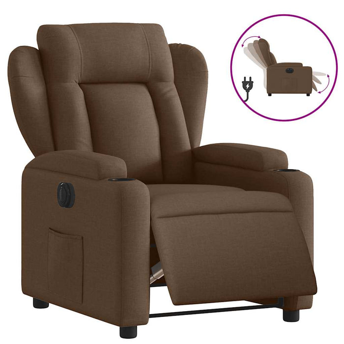 Fotoliu rabatabil electric, maro, material textil - WALTI WALTI