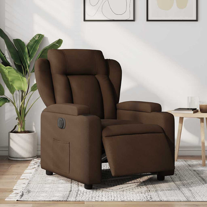 Fotoliu rabatabil electric, maro, material textil - WALTI WALTI