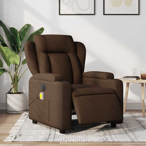 Fotoliu electric de masaj rabatabil, maro, textil - WALTI WALTI