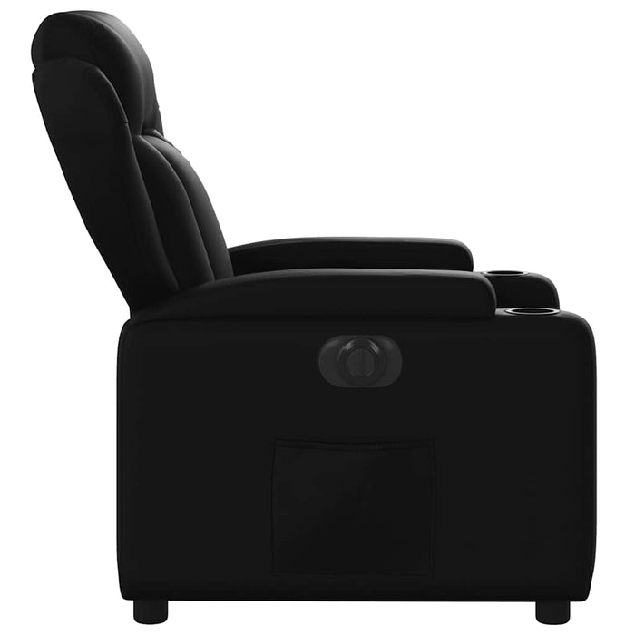 Fotoliu rabatabil electric, negru, piele ecologică - WALTI WALTI