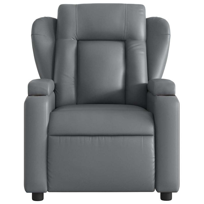 Fotoliu rabatabil electric, gri, piele ecologică - WALTI WALTI