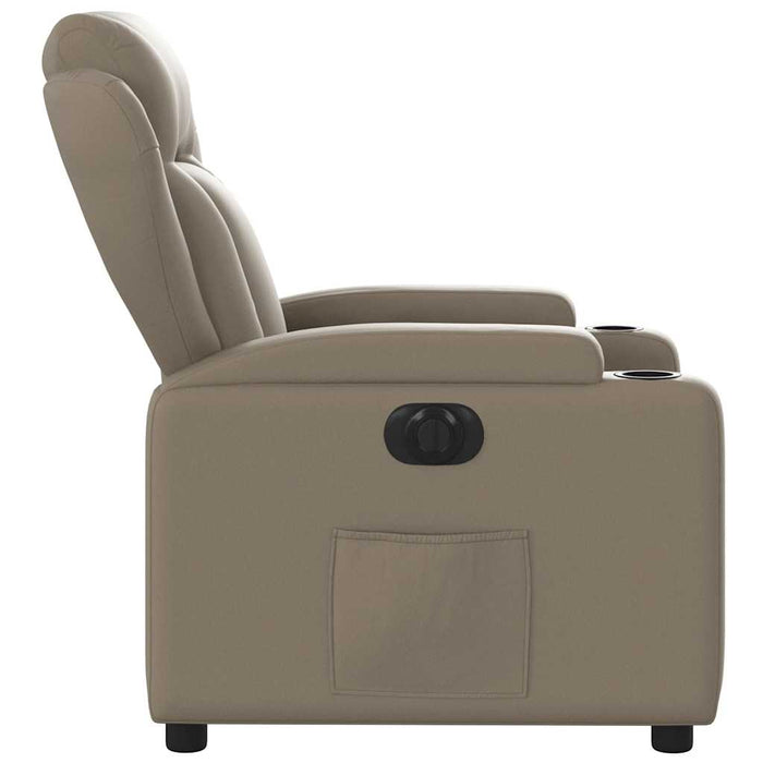 Fotoliu rabatabil electric, cappuccino, piele ecologică WALTI