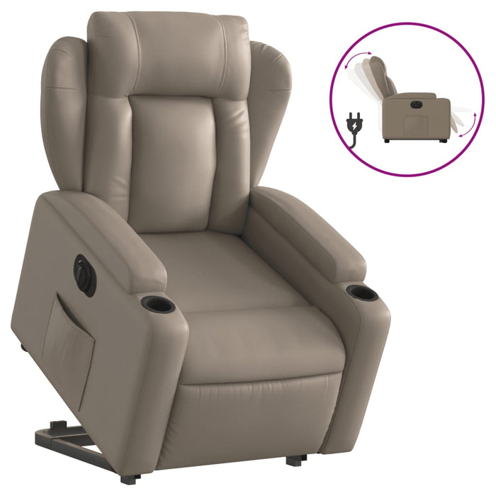 Fotoliu rabatabil electric cu ridicare, cappuccino - WALTI WALTI