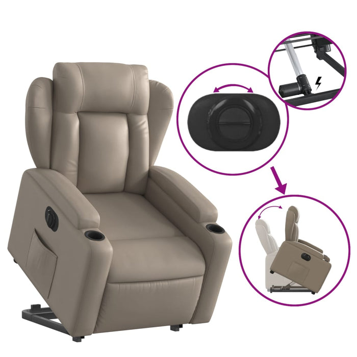 Fotoliu rabatabil electric cu ridicare, cappuccino - WALTI WALTI