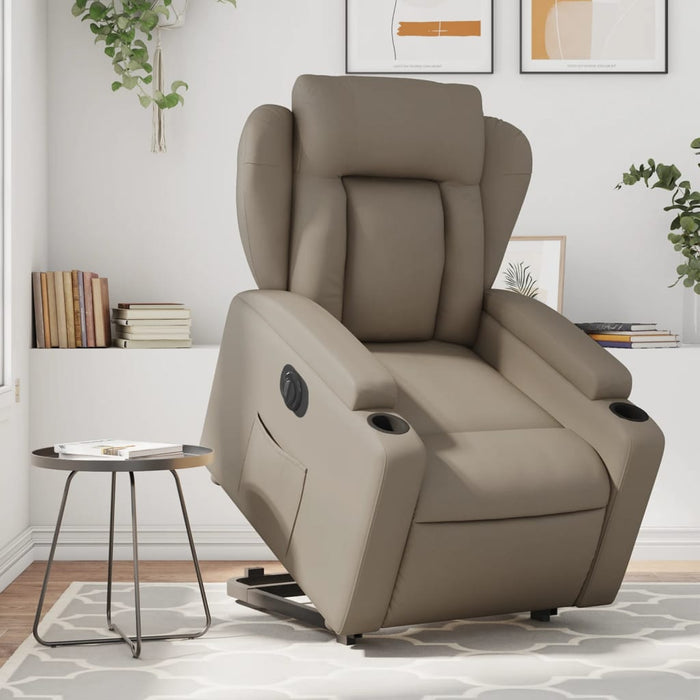 Fotoliu rabatabil electric cu ridicare, cappuccino - WALTI WALTI