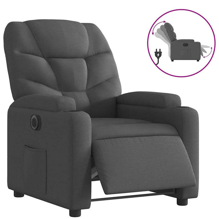 Fotoliu rabatabil electric, negru, material textil - WALTI WALTI