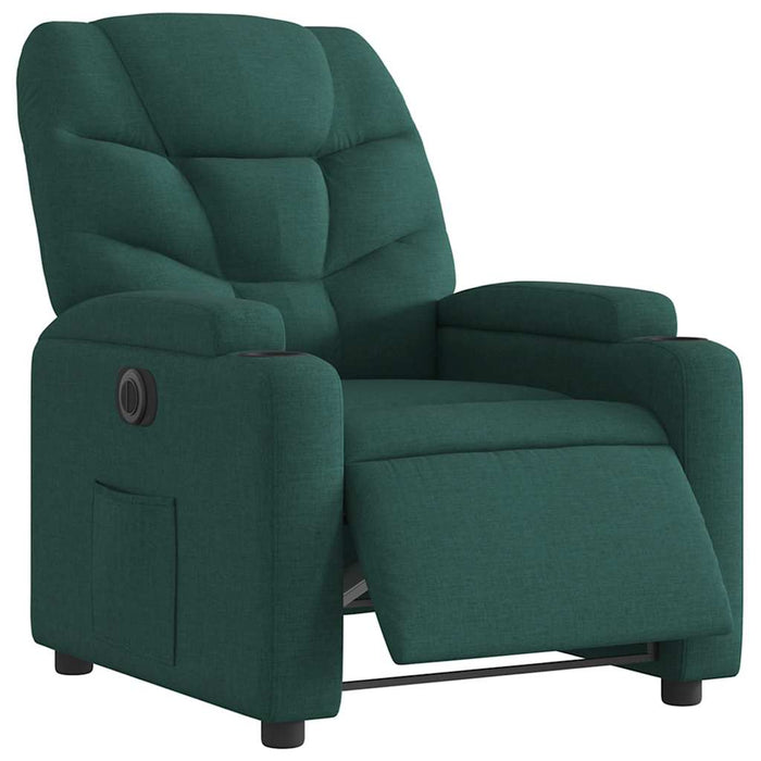 Fotoliu rabatabil electric, verde închis, material textil - WALTI WALTI
