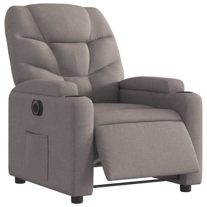 Fotoliu rabatabil electric, gri taupe, material textil - WALTI WALTI