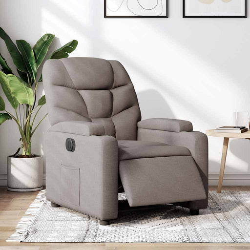 Fotoliu rabatabil electric, gri taupe, material textil - WALTI WALTI