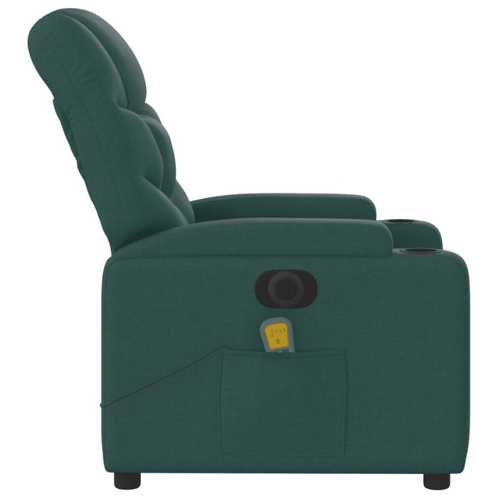 Fotoliu electric de masaj rabatabil, verde închis, textil - WALTI WALTI