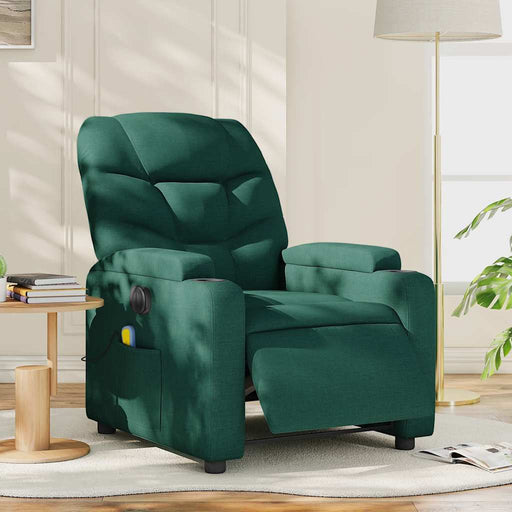 Fotoliu electric de masaj rabatabil, verde închis, textil - WALTI WALTI