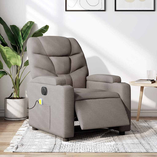 Fotoliu electric de masaj rabatabil, gri taupe, textil - WALTI WALTI