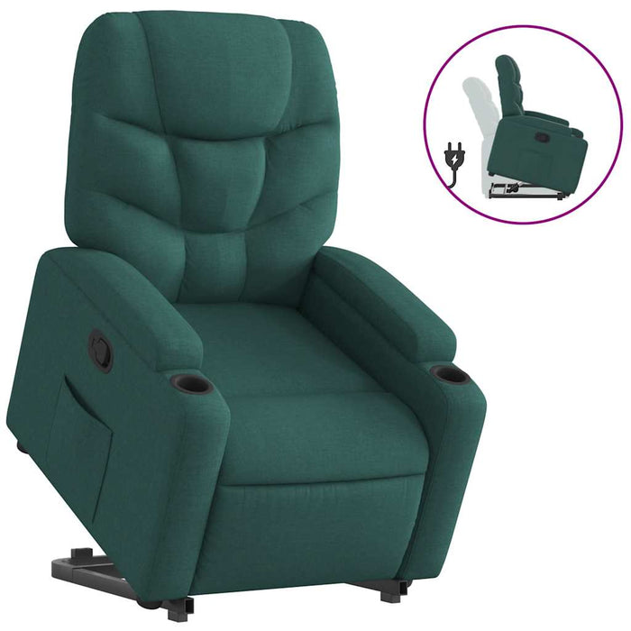 Fotoliu rabatabil ridicare pe verticală, verde închis, textil - WALTI WALTI