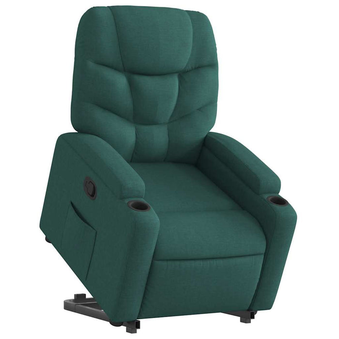 Fotoliu rabatabil ridicare pe verticală, verde închis, textil - WALTI WALTI