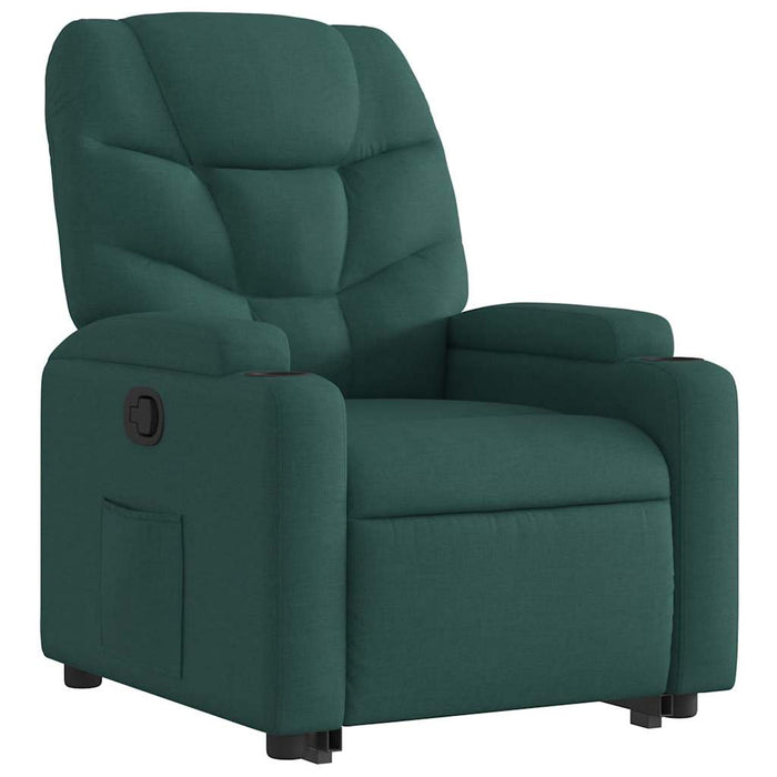 Fotoliu rabatabil ridicare pe verticală, verde închis, textil - WALTI WALTI