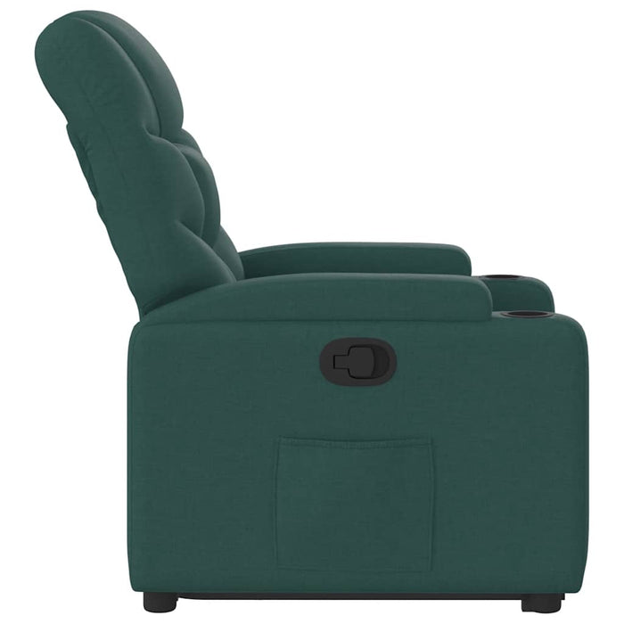 Fotoliu rabatabil ridicare pe verticală, verde închis, textil - WALTI WALTI
